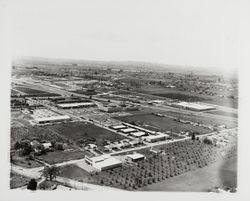 Intersection of Mendocino Avenue and Russell Avenue from the air facing southwest, Santa Rosa, California, 1967