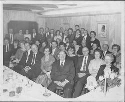 Petaluma Argus-Courier staff following a dinner party, Petaluma, California, about 1958