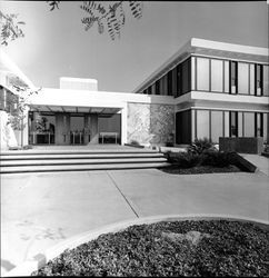 Views of the mosaic located outside the entrance to the Social Services Department building, Santa Rosa, California, 1968