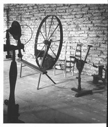 Weaving room and spinning wheel at the Petaluma Adobe, Petaluma, California, about 1970