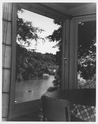 View from an unidentified Russian River hotel onto the river below