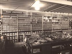 Interior view of the paint department at A. F. Tomasini Hardware, Petaluma, California in 1938