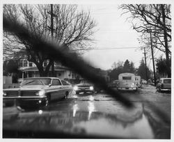 Street flooding on B Street, Petaluma, California, January, 1965