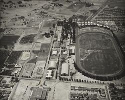 Aerial view of the Sonoma County Fairgrounds, Santa Rosa, California, 1958