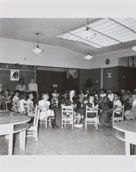 Unidentified teacher and students in a classroom at Fremont Elementary School, Santa Rosa, California, about 1952