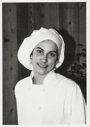 Unidentified chef at the Sea Ranch Lodge displaying her work