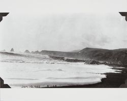 Construction of the jetty at the mouth of the Russian River at Jenner, California, January 10, 1932