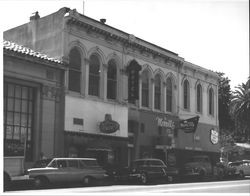 Commercial buildings at 211-219 Petaluma Boulevard North between Washington and Mary Street, Petaluma, California about 1954