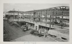 Rear view of library under construction