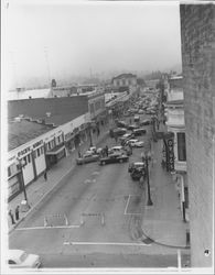 Looking up Kentucky Street from Washington, Petaluma, California, 1957