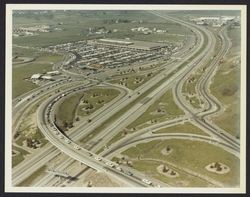 Aerial view of K-Mart discount department store and surrounding area, Santa Rosa, California, February 1970