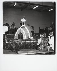 Church at Asti made of oranges for the Citrus Fair, Cloverdale, California, 1978