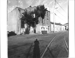 Back of the buildings in the 100 block of Petaluma Blvd. North, Petaluma, California, 1977