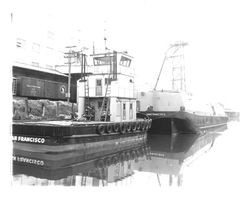 Barge "San Francisco" docked at Petaluma, California, 1958