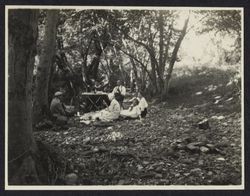 Camping at Peach Tree Flat with Joyce V. Drake, Mendocino County, California, 1921