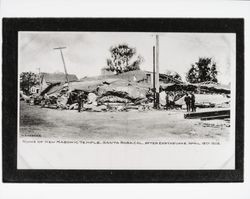Ruins of new Masonic Temple, Santa Rosa, Cal. after earthquake April 18th, 1906