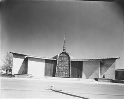 Exterior of St. John's Catholic Church, Healdsburg, California, 1966