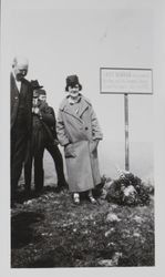 Honoria Tuomey and Charles Gallagher with marker to Lieut. Bodega