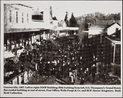 View of Guerneville, California, looking east on First Street, 1887