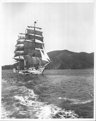 French clipper ship "Vincennes" entering the Golden Gate, San Francisco, California, about 1925