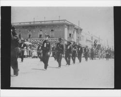 San Francisco Veteran Firemen with Engine Monumental no. 6 in a Petaluma, California parade, , 1903