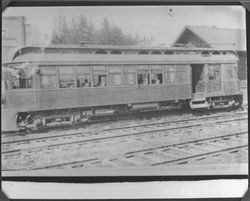 Passenger car 57 of the Petaluma and Santa Rosa Railroad, Petaluma, California, 1907