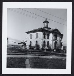 Potter School in Bodega, California, transformed as Bodega Bay School for Alfred Hitchcock's film, The Birds, 1962