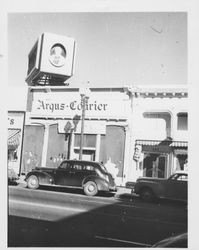 Boarded up Argus-Courier building, Petaluma, California, about 1945