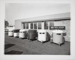 Miley horse trailers, Santa Rosa, California, 1957