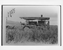 Tractor in field near Petaluma, California, 1928