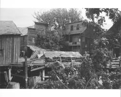 Backside of warehouses located off East Washington Street