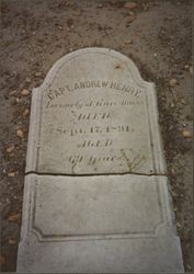 Tombstone of Captain Andrew Henry, Cypress Hill Cemetery, Petaluma, California, April 1990