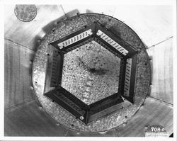 Underside of a radiant heat brooder at Petaluma Electric Incubator Company