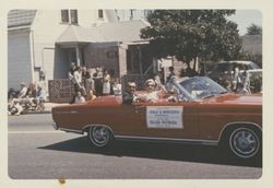 Ralo D. Bandiera and Helen Putnam in the Rose Parade, Santa Rosa, California, 1966