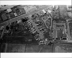 Aerial view of Lakeville Street and East Court, Petaluma, California