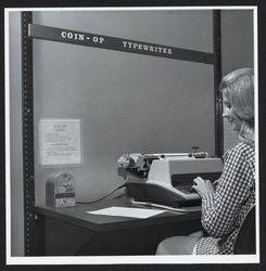 Using the Coin-Op Typewriter in the library