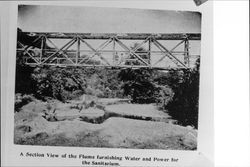 Section view of the flume furnishing water and power for the sanitarium