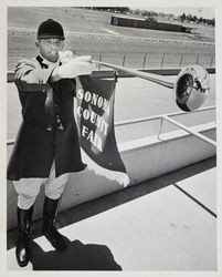 Bugler blows his horn at the Sonoma County Fair, Santa Rosa, California