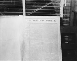 Front page of volume 1, no. 1 (October 5, 1876) of the Petaluma Courier, Petaluma, California