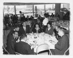 Buffet lunch at the dedication of parking garage at Third and D Streets, Santa Rosa, California, 1964