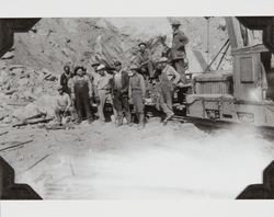 Construction of the jetty at the mouth of the Russian River at Jenner, California, December 1932