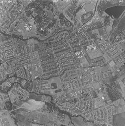 Santa Rosa quadrangle Section 9, number 140--Montgomery Village flyover, aerial view