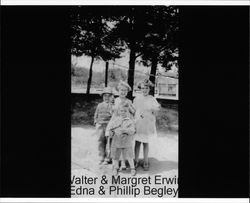 Walter and Margaret Erwin and Edna and Philip Begley at Round Valley, Mendocino County, California, about 1926