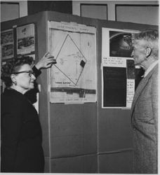 Observing a Cotati history display, Cotati, California, about 1962