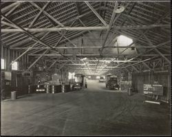 Interior of Pacific Steamship Co terminal pier 18, San Francisco, California, 1920s