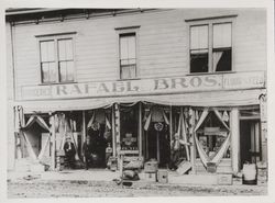 Exterior of Rafael Brothers grocery store, Sebastopol, California, 1895