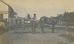 Wagon full of milk cans, Petaluma, California, 1898