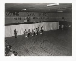 Marvin Carstensen and a group of skaters in the Skating Revue of 1957, Santa Rosa, California, April, 1957
