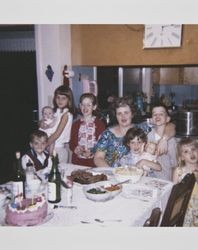 Mary Jane McCarthy Bihn with seven of her eight children, May 7, 1965