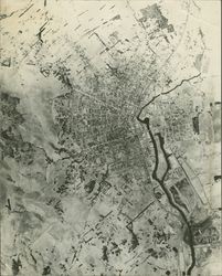 Aerial view of greater Petaluma, California, about 1950